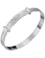 Jo For Girls Sterling Silver Babies Teddy Bear Expanding Bangle