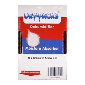 Dry-Packs Portable Dehumidifier Box - 450 Gram Silica Gel - Protects 33 CU FT! Can Be Reactivated Indicator Included!