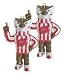 Wisconsin Badgers Porcelain Figure 2 Piece Ornament Set
