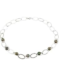 Sterling Silver 19 Inch Tahitian Cultured Pearl Necklace