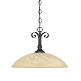 IMAGE OF Designers Fountain 82832-BNB Del Amo - One Light Pendant, Burnished Bronze Finish with Tea Stained Alabaster Glass