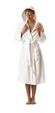 Produkt-Bild: Buscher 201180-100-S Bademantel Kimono mit Kapuze Baumwolle 400g/qm, wei&szlig;