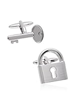 Carlo Visconti Gemelos Llave Candado (Plateado)