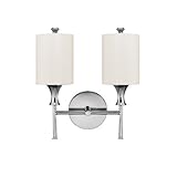 Capital Lighting 1172PN-489 Studio 2-Light Sconce, Polished Nickel with White Fabric Shade