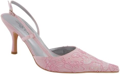 Passamentrie and Sequin Nite Shoe (April) (7.5, Baby Pink)