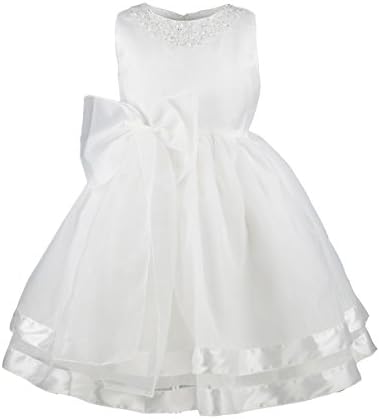 Flower Girls Dress Satin Organza Wedding Party Ball Gown Bowknot Tulle Dresses