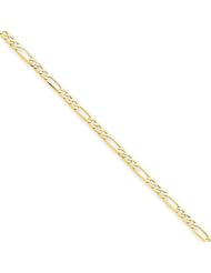 14k Polished Figaro Link Anklet