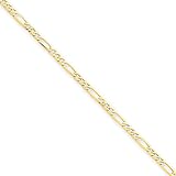 14k 9in Polished Figaro Link Anklet Length 9