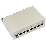 Produkt-Bild: TOP Mini Patchfeld, Cat 5e, 8 Port, Desktop, hellgrau RAL 7035 Kompaktes Patchfeld f&uuml;r kleine Installationen