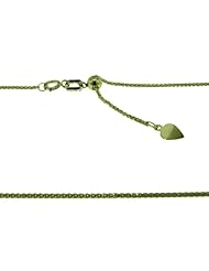 10K White Gold Adjustable Wheat Chain - 24 inch - Spring Ring Clasp - SL Gold Imports