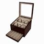 New Improved Quad Watch Winder For Four Automatic Watches with 4 Mode Settings and Timer Cherry Finish