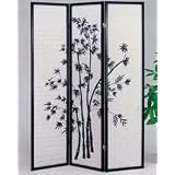 3-panel Bamboo Design Wood Shoji Screen Room Divider by The Furniture Source