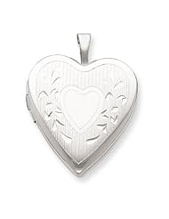 Genuine .925 Sterling Silver 20mm D/C Heart Locket. 100% Satisfaction Guaranteed.