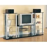 Entertainment Center - 3 Piece Set in Black / Silver - Coaster
