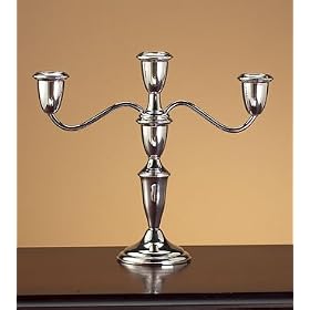 10.5 High 3 Light, Sterling Silver Candelabra