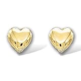 14K Yellow Gold Heart Earring 6 mm