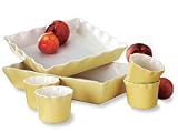 Mayfair & Jackson Pretty Petals 6 Piece Butter Yellow Ruffle Stoneware Set 5144BT