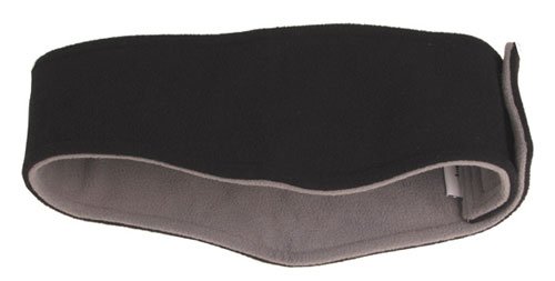 Fleece Stirnband doppelt schwarz-grau