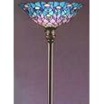 Tiffany Style Torchier Peacock Floor Lamp
