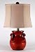 Small Red Handled Pottery Table Lamp