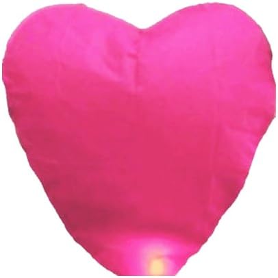 50 Pcs Heart Shaped Chinese Sky Fly Fire Paper Lanterns Wish Balloon Wishing Lamp for Wedding Birthday Christmas Party Pink