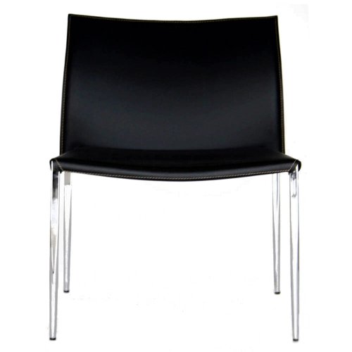 Baxton Studio Armless Leather and Chrome