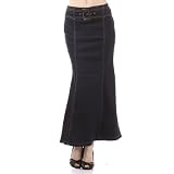 Women's Flared denim skirt with belt