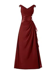 Chiffon Pleated Cap Sleeves Mother-of-the-Bride Dress 