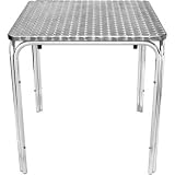 Garden Patio Stacking Square Table Stainless Steel With Curved Edge Stylish And Durable Furniture For Your Garden