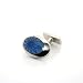 Star Burst-Blue / Base metal cufflinks with blue transparent enamel insert, Palladium Plated