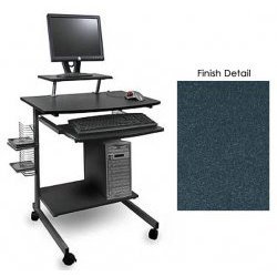 Mobile Computer Desk w/ Adjustable Shelf -Graphite (Graphite) (41.5"H x 31"W x 23.5"D)