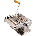 Chrome-plated steel pasta machine with cutters.
