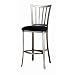 Hillsdale Delray 30-Inch Non-Swivel Barstool, Pewter Finish with Black Faux-Suede Upholstrey