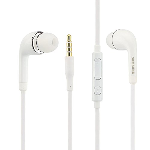 Samsung OEM 3.5mm Tangle Free Stereo Headset with Microphone, Call Answer/End Button and Volume Controls for Samsung Galaxy S7 S6 S5 S4 S3 (Bulk Packaging)