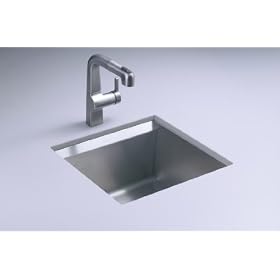 KOHLER K-3671-NA 8 Degree Single-Basin Entertainment Sink with Bottom Basin Rack and Wine Rack