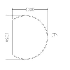 Kaminbodenplatte Glasplatte Funkenschutz Kreisabschnitt 1250x1000mm Nur 49,99 ? - Preishit
