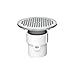 Oatey 72377 PVC General Purpose Pipe Fit Drain with 10-Inch Cast NI Grate and Round Top, 3-Inch or 4-Inch