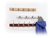 Spectrum Diversified 79878 Satin Nickel Stratford Walnut Wood Rack - 5 Hat and Coat Hooks