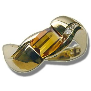 Buy .05 CT 7X5 BARREL CUT CITRINE FANTASY RING by Rubin Arthur and Co.