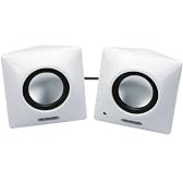 ELECOM Bevel shaped PCスピーカー 6W 2ch ホワイト MS-P03AWH