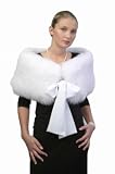 White Fox Capelet Stole - Bow