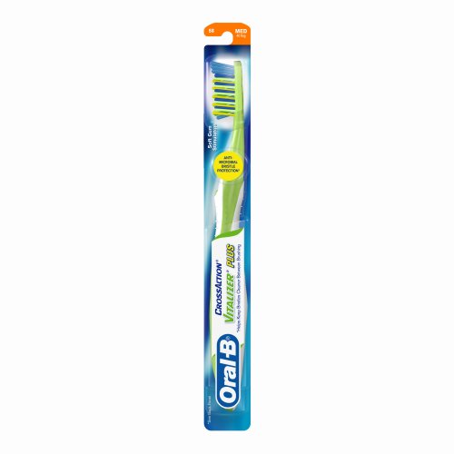 Oral-B Crossaction Vitalizer Plus , Vitality With Antimicrobial Bristle 40 Medium Pack of 6.