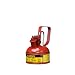 Justrite 10001 Type I Steel Flammables Safety Can, 0.5L Capacity, Red