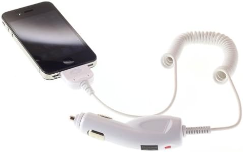 Kit Car Charger for iPod, iPhone 4, 4S, 3GS, 3G, iTouch, Nano - White 12 / 24 volt