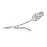 Eve's Addiction Elegant Sterling Silver CZ Tulip Pin