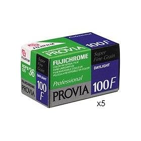 Fujifilm Fujichrome Provia 100F Color Slide Film ISO 100, 35mm, 5 Rolls of 36 Exposures by Fuji