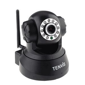 TENVIS Wireless IP Pan/Tilt/ Night Vision Internet Surveillance Camera Built-in Microphone With Phone remote monitoring support(Black)