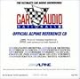 Car Audio Nationals II - Official Alpine Reference CD (Audio System Competition Evaluation CD)