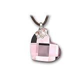 31XoYVAPQNL. SL160  Swarovski Rhodium Rose Mini Heart Pendant