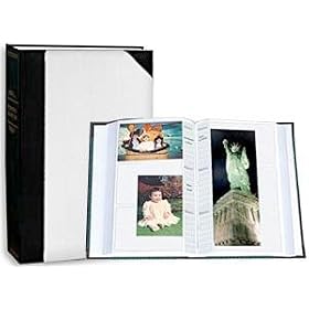 White LEDGER 4x6 300 Pocket L Memo Album -